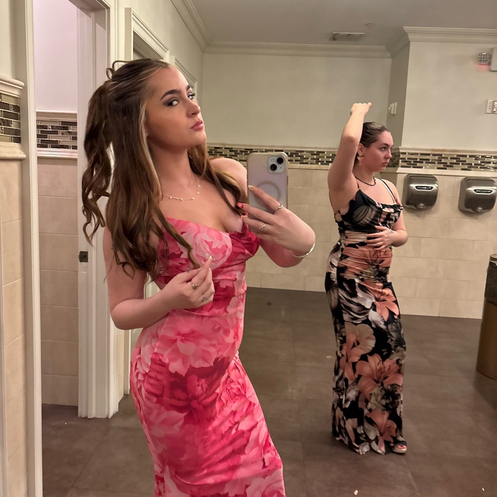 Elegant Pink Floral Dress